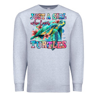 Heather Grey just a girl who loves turtles Premium Sweatshirt - Jasminsmagicworld