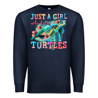 Navy just a girl who loves turtles Premium Sweatshirt - Jasminsmagicworld