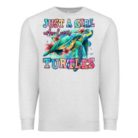 Oatmeal Heather just a girl who loves turtles Premium Sweatshirt - Jasminsmagicworld