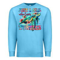 Ocean Blue just a girl who loves turtles Premium Sweatshirt - Jasminsmagicworld