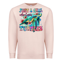 Pale Pink just a girl who loves turtles Premium Sweatshirt - Jasminsmagicworld