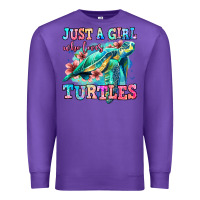 Purple just a girl who loves turtles Premium Sweatshirt - Jasminsmagicworld