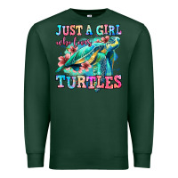 Sports Green just a girl who loves turtles Premium Sweatshirt - Jasminsmagicworld