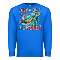 True Royal just a girl who loves turtles Premium Sweatshirt - Jasminsmagicworld