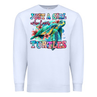 White just a girl who loves turtles Premium Sweatshirt - Jasminsmagicworld