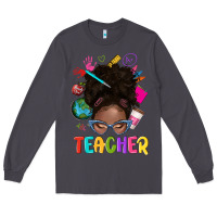 Smoke teacher afro messy bun Long Sleeve Tee - texasbilliewilder