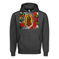 Charcoal Heather Lady of Guadalupe Zipper Hoodie - CTS Tumbler Store