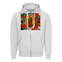 Dove Grey Lady of Guadalupe Zipper Hoodie - CTS Tumbler Store