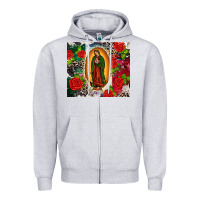 Heather Grey Lady of Guadalupe Zipper Hoodie - CTS Tumbler Store