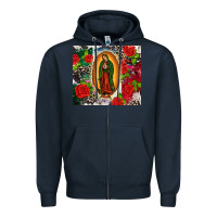 Navy Lady of Guadalupe Zipper Hoodie - CTS Tumbler Store