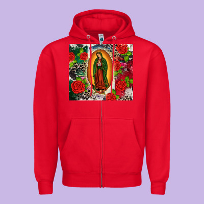 Lady Of Guadalupe Zipper Hoodie Designed By Cts Tumbler Store