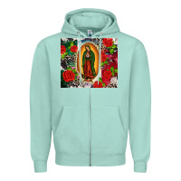 Seafoam Lady of Guadalupe Zipper Hoodie - CTS Tumbler Store