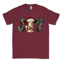 Burgundy christmas joy with heifer cow Classic Tee - RanaPortraitStore