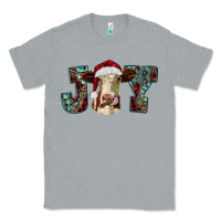 Heather Grey christmas joy with heifer cow Classic Tee - RanaPortraitStore