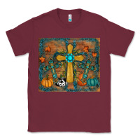 Burgundy fall cross tumbler Classic Tee - RanaPortraitStore