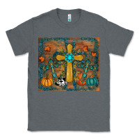 Charcoal Heather fall cross tumbler Classic Tee - RanaPortraitStore