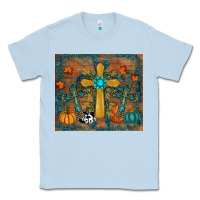 Dusty Blue fall cross tumbler Classic Tee - RanaPortraitStore