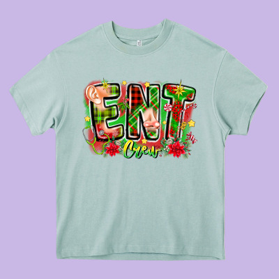 Ent Crew Christmas Heavy Core Tee Designed By Cowhidedigitalart