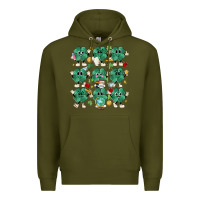 Army Green teacher st patrick day clovers Premium Hoodie - MaliasSmallBusiness