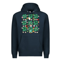 Navy teacher st patrick day clovers Premium Hoodie - MaliasSmallBusiness
