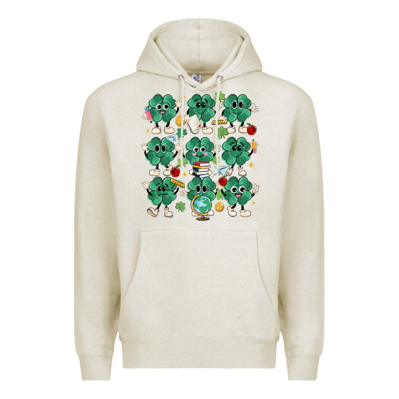 Teacher St Patrick Day Clovers Premium Hoodie by MaliasSmallBusiness | Teevron