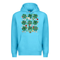 Ocean Blue teacher st patrick day clovers Premium Hoodie - MaliasSmallBusiness