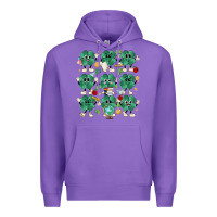 Purple teacher st patrick day clovers Premium Hoodie - MaliasSmallBusiness