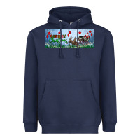 Navy merry christmas with santa sleigh Heavyweight Hoodie - BundleAndBundleShop