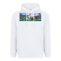 White merry christmas with santa sleigh Heavyweight Hoodie - BundleAndBundleShop