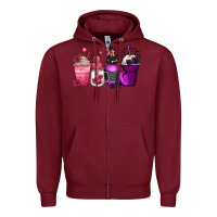 Burgundy wednesday and enid coffee cups Zipper Hoodie - Zillion Design Studio