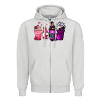 Dove Grey wednesday and enid coffee cups Zipper Hoodie - Zillion Design Studio