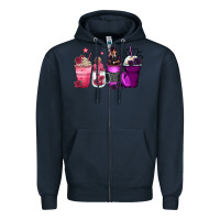 Navy wednesday and enid coffee cups Zipper Hoodie - Zillion Design Studio