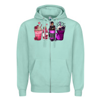 Seafoam wednesday and enid coffee cups Zipper Hoodie - Zillion Design Studio