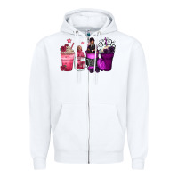 White wednesday and enid coffee cups Zipper Hoodie - Zillion Design Studio