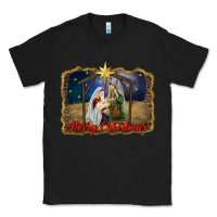 Black merry christmas holy family Classic Tee - RanaPortraitStore