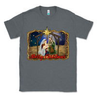 Charcoal Heather merry christmas holy family Classic Tee - RanaPortraitStore