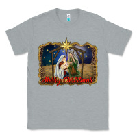 Heather Grey merry christmas holy family Classic Tee - RanaPortraitStore