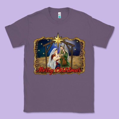 Merry Christmas Holy Family Classic Tee Designed By Ranaportraitstore