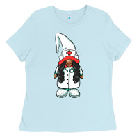 Baby Blue african american nurse gnome Ladies Tee - BarkalooDesign