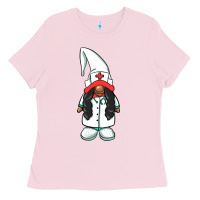 Bubblegum Pink african american nurse gnome Ladies Tee - BarkalooDesign