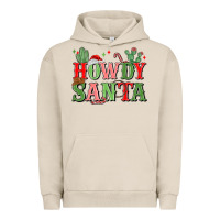 Pigment French Oak howdy santa Urban Hoodie - MaliasSmallBusiness