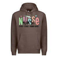 Coffee coffee scrubs rubber gloves nurse Premium Hoodie - MaliasSmallBusiness