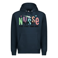 Navy coffee scrubs rubber gloves nurse Premium Hoodie - MaliasSmallBusiness