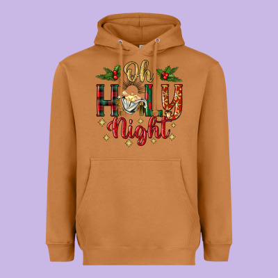 Oh Holy Night Heavyweight Hoodie Designed By Bundleandbundleshop