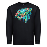 Black floral turtle Premium Sweatshirt - Jasminsmagicworld