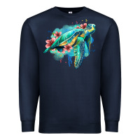 Navy floral turtle Premium Sweatshirt - Jasminsmagicworld