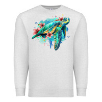 Oatmeal Heather floral turtle Premium Sweatshirt - Jasminsmagicworld