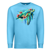 Ocean Blue floral turtle Premium Sweatshirt - Jasminsmagicworld