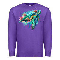 Purple floral turtle Premium Sweatshirt - Jasminsmagicworld