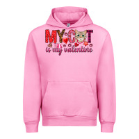 Fuchsia Pink my cat is my valentine Urban Hoodie - NancyCooperArtShop